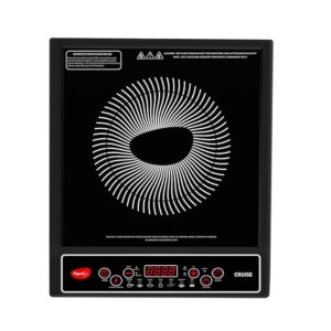 Pigeon by Stovekraft Cruise 1800 watt Induction Cooktop With Crystal Glass,7 Segments LED Display, Auto Switch Off - Black