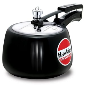 Hawkins 3 Litre Contura Black Pressure Cooker, Hard Anodised Inner Lid Cooker, Handi Cooker, Black (CB30)