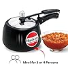 Hawkins 3 Litre Contura Black Pressure Cooker, Hard Anodised Inner Lid Cooker, Handi Cooker, Black (CB30)