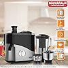 Maharaja Whiteline Plastic Odacio Plus 550 Watts Juicer Mixer Grinder With 3 Versatile Jars Food Grade Safe 2 Year Warranty (Black & Silver)