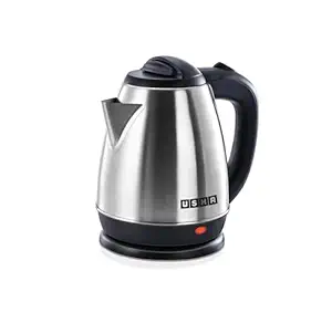 Usha Electric Kettle 1200W | 1.5L| Cool touch handle | Wider Mouth | Food-grade stainless steel | Safety with auto cut-off function (Silver & Black)(Silver & Black)