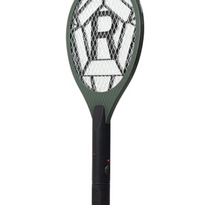 Weird Wolf Heavy Duty Mosquito Racket Bat Rechargeable Electric Fly Swatter Mosquito Killer Racquet with 2 Pin Plug and 3 Months Warranty (Dark Green)